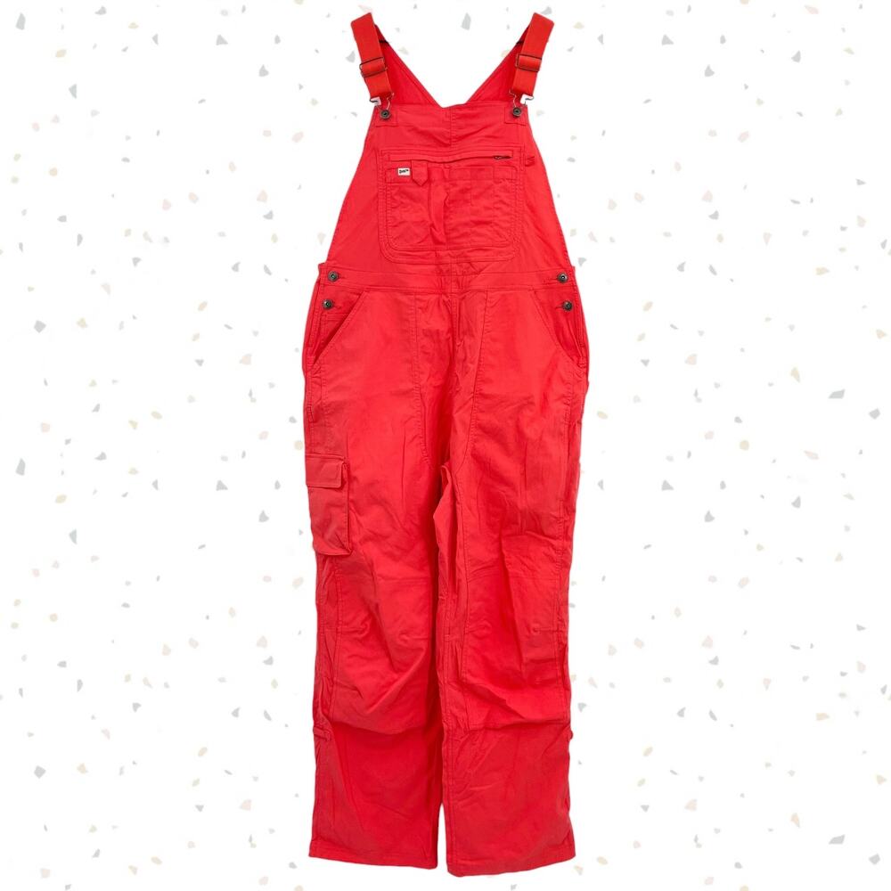 Duluth Trading Bright Coral Pink Heirloom Garden Overalls Homestead Size L x 31